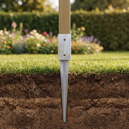 Set of 4 Stainless Steel Drive-In Post Anchors, 81 x 750 mm