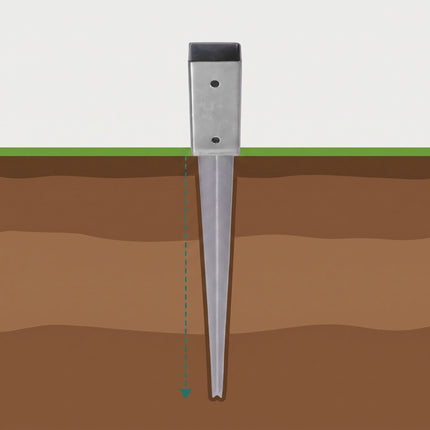 Set of 4 Stainless Steel Drive-In Post Anchors, 81 x 750 mm