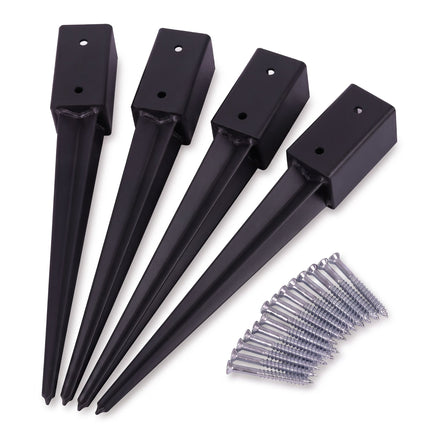 Set of 4 Stainless Steel Drive-In Post Sockets, 81 x 750 mm