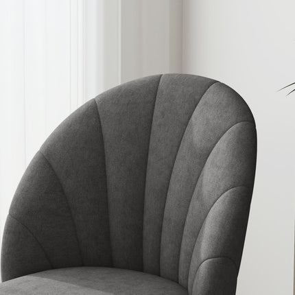 4er Set Samt Esszimmerstühle, Ergonomisch, Dunkelgrau