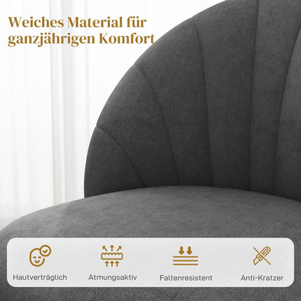 4er Set Samt Esszimmerstühle, Ergonomisch, Dunkelgrau
