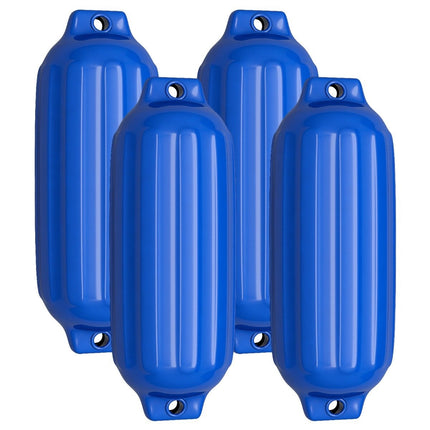 Set of 4 boat fenders, long fenders, ball fenders, boat crash protection, bridge fenders, blue, 58 x 16.5 cm