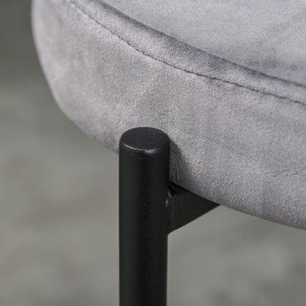 Samtbänke, gepolsterte Sitzfläche, 4er-Set, stahlgrau
