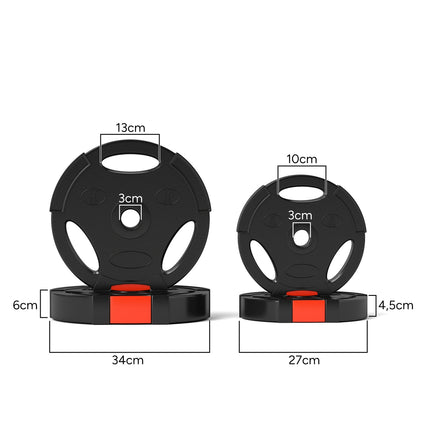 Hantelset schwarz Kurzhanteln, 4er-Pack – 2x5kg, kompatibel Ø30mm
