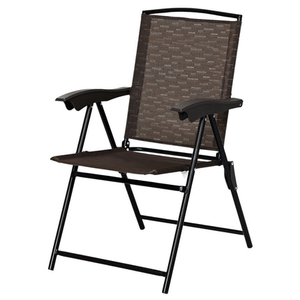 4er Set Klappstuhl Hochlehner Gartenstuhl Klappstuhl 69x54cmx90cm braun