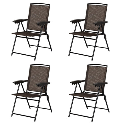 4er Set Klappstuhl Hochlehner Gartenstuhl Klappstuhl 69x54cmx90cm braun