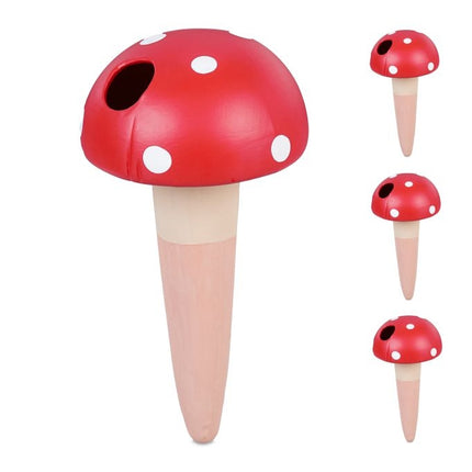 Set of 4 mushrooms in clay cones
