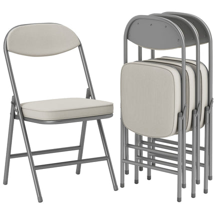 Klappstühle 4er-Set, Cordbezug, Metallgestell