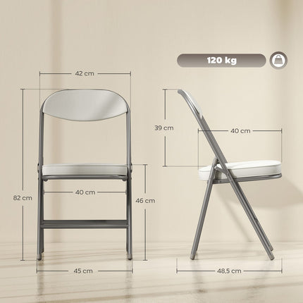 Klappstühle 4er-Set, Cordbezug, Metallgestell