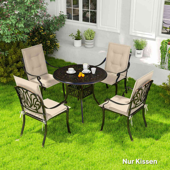 Sitzkissen-Set, Beige, 108x50x5 cm, für Innen- und Außenbereich