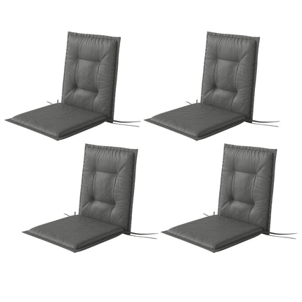 Hellgraue Outdoor-/Indoor-Stuhlkissen, 4er-Set, 108x50x5 cm
