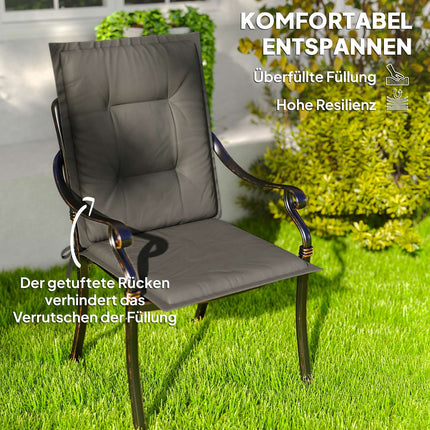 Hellgraue Outdoor-/Indoor-Stuhlkissen, 4er-Set, 108x50x5 cm