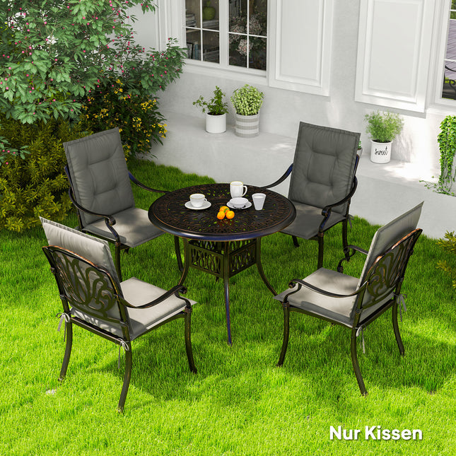 Light gray outdoor/indoor chair cushions, set of 4, 108x50x5 cm