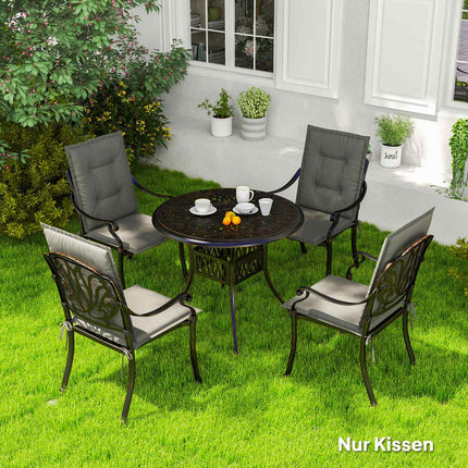Hellgraue Outdoor-/Indoor-Stuhlkissen, 4er-Set, 108x50x5 cm