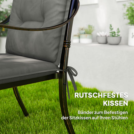 Hellgraue Outdoor-/Indoor-Stuhlkissen, 4er-Set, 108x50x5 cm