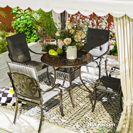 Hellgraue Outdoor-/Indoor-Stuhlkissen, 4er-Set, 108x50x5 cm
