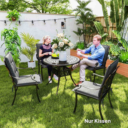 Hellgraue Outdoor-/Indoor-Stuhlkissen, 4er-Set, 108x50x5 cm