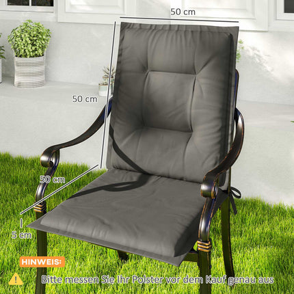 Hellgraue Outdoor-/Indoor-Stuhlkissen, 4er-Set, 108x50x5 cm