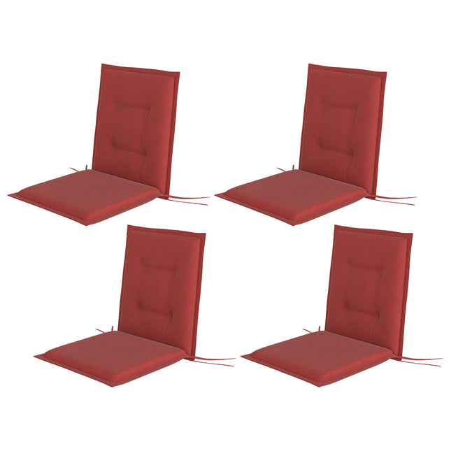 Bordeauxfarbene Stuhl- und Bankauflagen, 108x50x5 cm, für drinnen/draußen