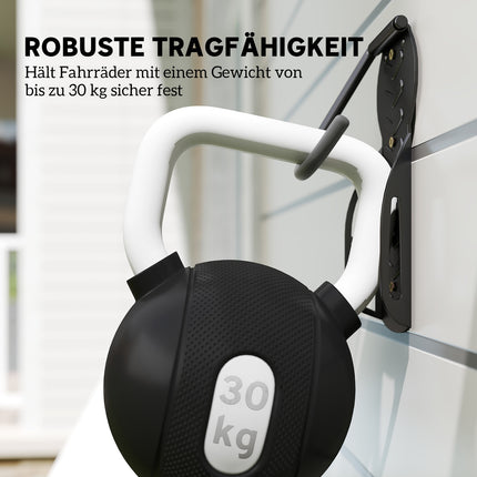 Lot de 4 supports muraux verticaux pour vélos avec capacité de charge de 30 kg, support mural pliable pour 4 vélos, support de vélo pour vélos de course, suspension de vélo électrique VTT pour garage, noir Aosom