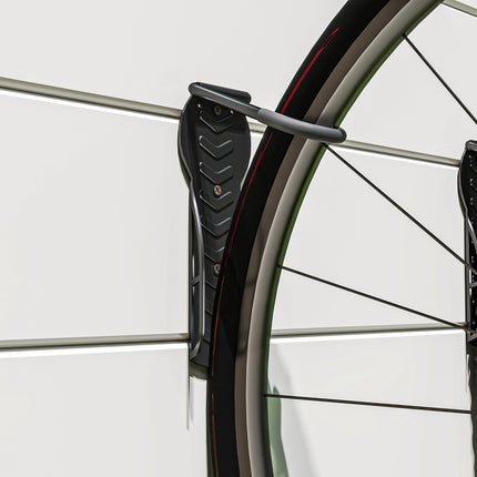 Lot de 4 supports muraux verticaux pour vélos avec capacité de charge de 30 kg, support mural pliable pour 4 vélos, support de vélo pour vélos de course, suspension de vélo électrique VTT pour garage, noir Aosom