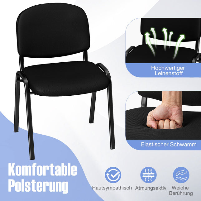 Sada 5 ks černých stohovatelných recepčních židlí s ergonomickou oporou