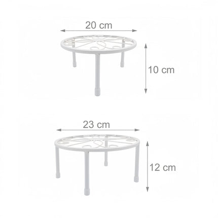 Set van 5 ronde plantenstandaards van koolstofstaal