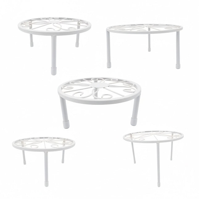 Set aus 5 runden Pflanzenständern aus Karbonstahl