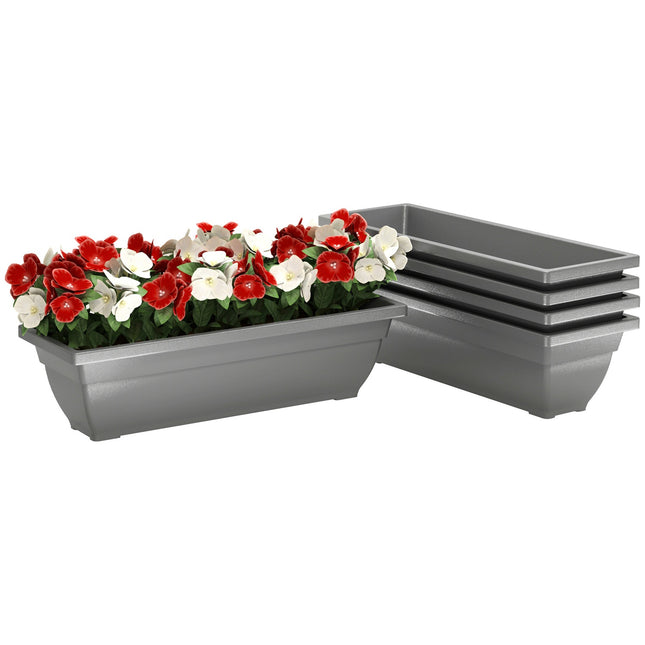 Set aus 5 stapelbaren, wetterfesten Blumentöpfen, 59x21x16 cm