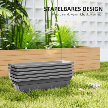 Set of 5 stackable weatherproof flower pots, 59x21x16 cm