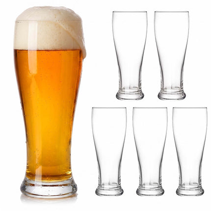 6er-Set klarer Biergläser, 460 ml, spülmaschinenfest