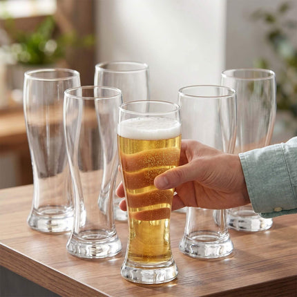 6er-Set klarer Biergläser, 460 ml, spülmaschinenfest