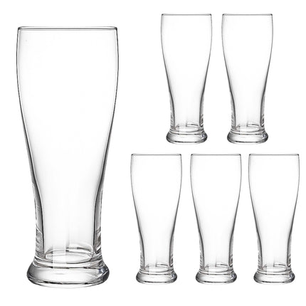 6er-Set klarer Biergläser, 460 ml, spülmaschinenfest