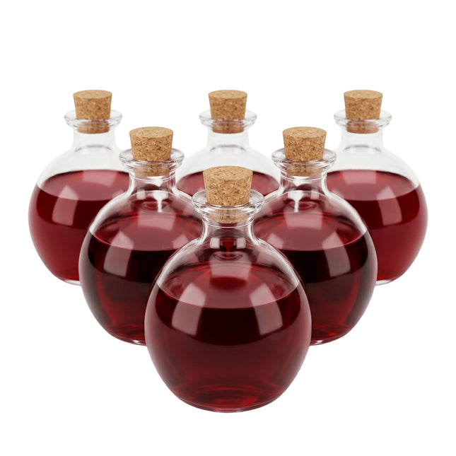 Sada 6 ks skleněných lahví se zátkami, objem 260ml
