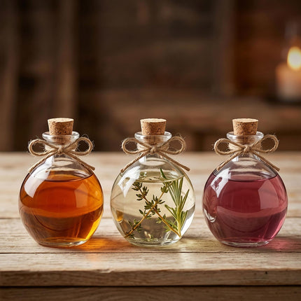 Set of 6 Glass Bottles with Corks, 260ml Capacity