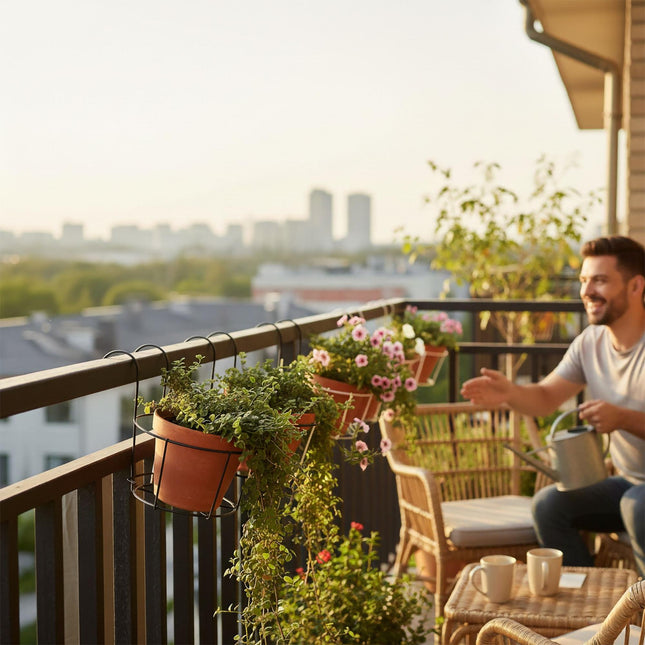 6er-Set Hängepflanztöpfe mit Haken für den Balkon