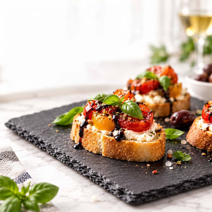 Set of 6 Slate Plates for Sushi, Cheese and Bread, Anthracite