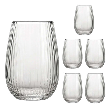 6er Set transparente Trinkgläser, 400 ml Fassungsvermögen
