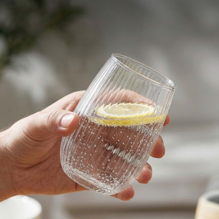 6er Set transparente Trinkgläser, 400 ml Fassungsvermögen