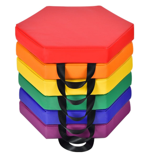 Lot de 6 coussins de chaise pour enfants avec poignée et fermeture éclair, coussin d'assise, rehausseur, coussin principal, coloré
