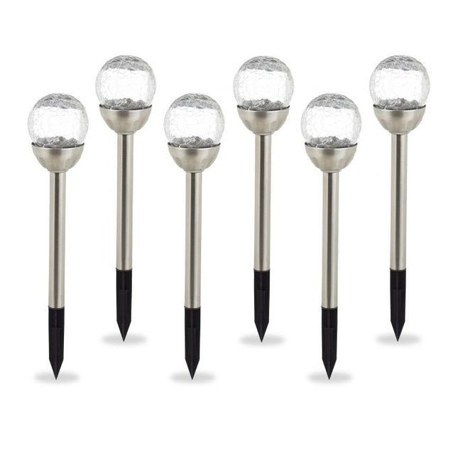 6er Set runde Solarlampen