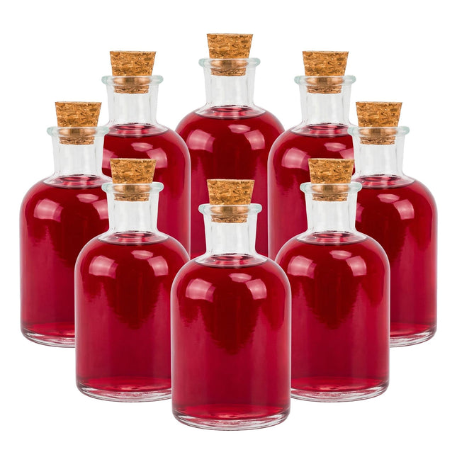 Sada 8 ks skleněných lahví se zátkami – 150ml, kulaté