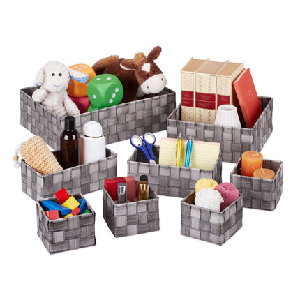 Set aus 8 Aufbewahrungskörben aus Kunststoff