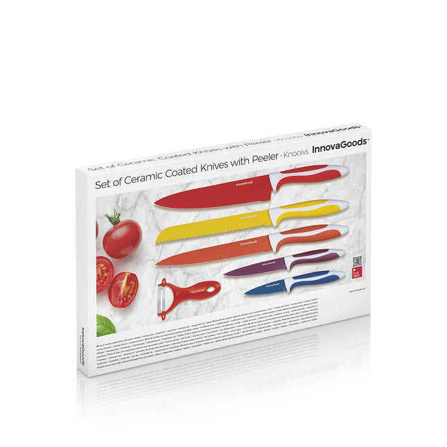 Keramikbeschichtetes Messerset mit Schäler Knoolvs InnovaGoods 6-teilig