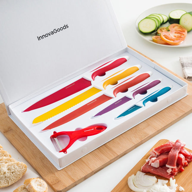 Keramikbeschichtetes Messerset mit Schäler Knoolvs InnovaGoods 6-teilig