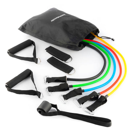 Widerstandsband-Set mit Zubehör und Übungsanleitung Rebainer InnovaGoods 5 Einheiten