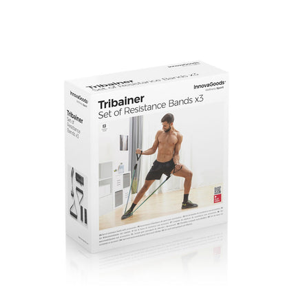 Widerstandsband-Set mit Zubehör und Übungsanleitung Tribainer InnovaGoods (3er-Pack)