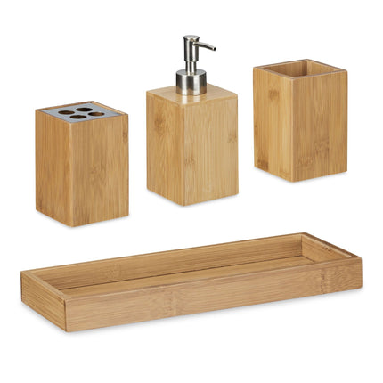 Badezimmer-Accessoire-Set aus Bambus