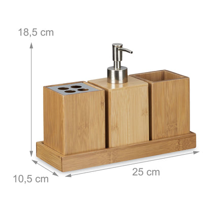 Badezimmer-Accessoire-Set aus Bambus