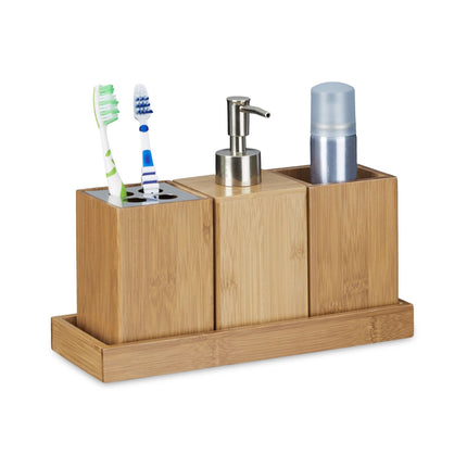 Badezimmer-Accessoire-Set aus Bambus
